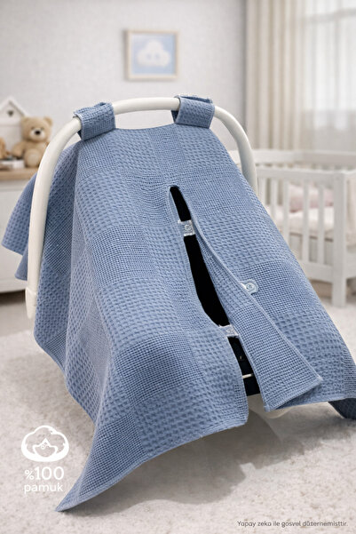 Babycitytr Babycity %100 Pamuk Çok Amaçlı Petek Pike Puset Örtüsü & Minderi &...