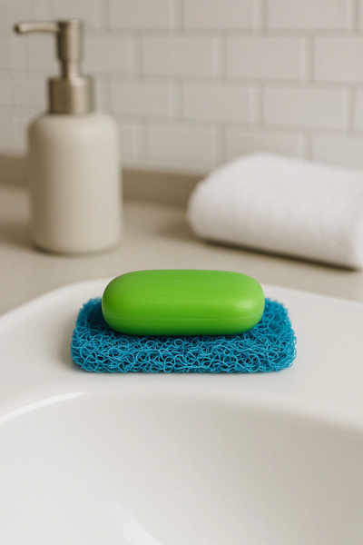 Valerine Life Suport pentru săpun turcoaz, anti-alunecare, cu textura de fibr...