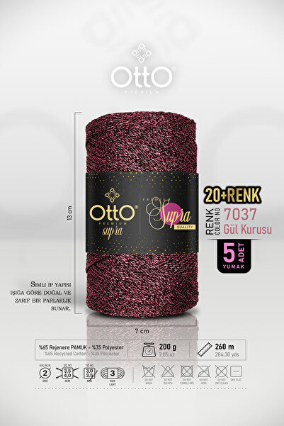 Otto Преміум Simli Supra - Сушена троянда - Пакет з 5 штук - 3 мм/200 г/260 м...