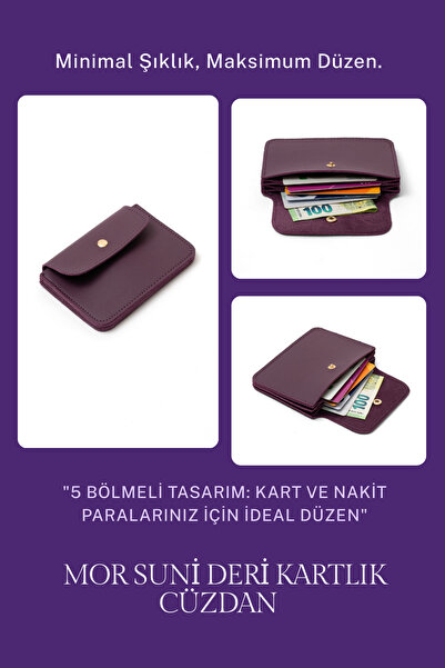 macsoo Purple Faux Leather Multi-Compartment Women's Card Holder Wallet - Fun...