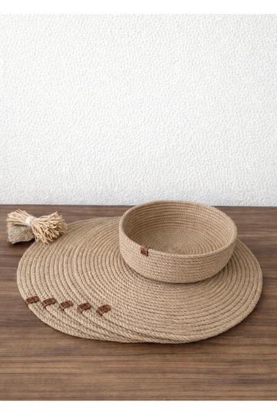 Naspar 6 Ψάθινα Καλάθια / Αμερικανικό Σερβίρισμα 1 Ψάθινο Καλάθι Πολλαπλών Χρ...