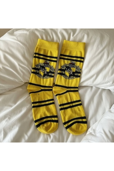 Sihir Dükkanı HARRY POTTER LİSANSLI HUFFLEPUFF LOGO ÇORAP
