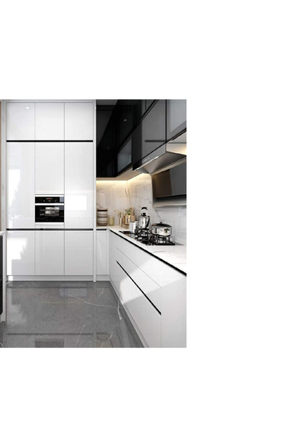 OMEGA DESIGN 50x100cm Parlak Beyaz Yapışkanlı Folyo Mutfak Dolap Ve Mobilya Kaplama Folyosu Alman