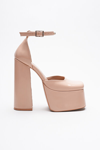 Ayakkabı Ateşi Pantofi de damă cu platformă înaltă cu toc gros Firona Nude di...