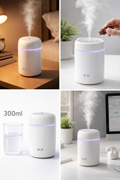 H2O Humidifier Ultrasonik Hava Nemlendirici 300ml – Sessiz Masa & Oda Tipi | ...