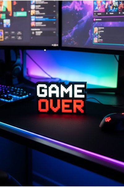 Shaddshop Game Over Işıklı Tablo (ADAPTÖR DAHİL)