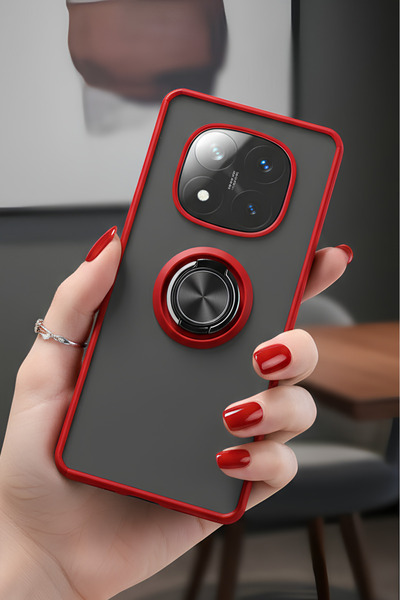 Hatreds Xiaomi Redmi Note 14 Pro 4G İçin Kamera Korumalı Yüzüklü Kılıf - Leke...