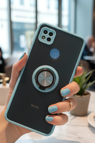 Hatreds حافظة لهاتف Xiaomi Redmi 9C مع حلقة واقية للكاميرا - مقاومة للبقع وتش...