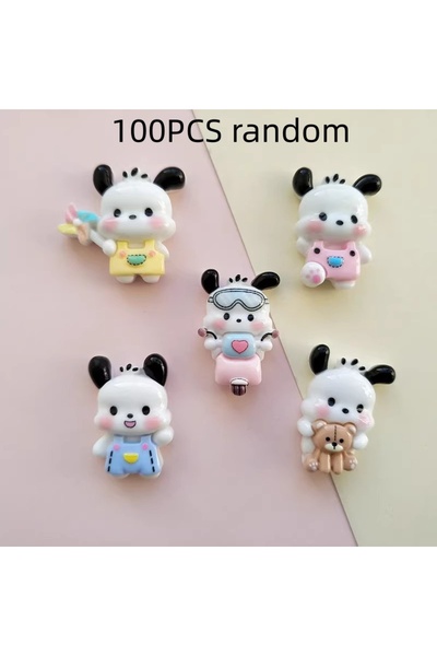 Miniso 100 قطعة عشوائية من إكسسوارات الكلاب الكرتونية المصنوعة من الراتنج، 20...