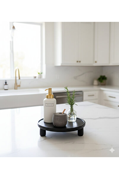 Nexura Design NEXURA DESİGN SİYAH AYAKLI SUNUM TABAĞI (25*25)