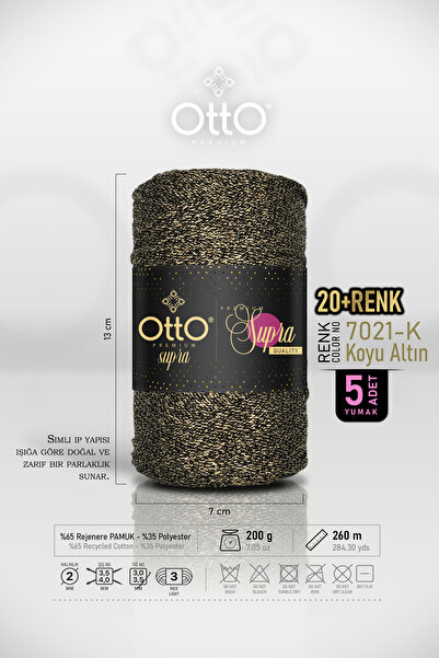 Otto Premium Simli Supra - Σκούρο Χρυσό - Πακέτο 5 τεμαχίων - 3mm/200gr/260m ...
