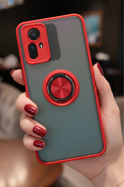 Hatreds Xiaomi Redmi Note 12S İçin Kamera Korumalı Yüzüklü Kılıf - Leke Tutma...