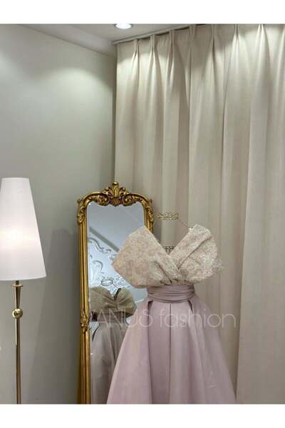 vanus fashion فستان سهرة ميدي ( 2 لونين ) 4069