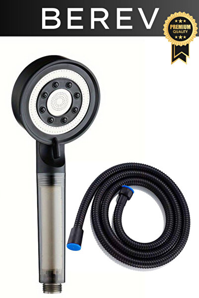 Berev Filtreli 5 Fonksiyonlu Yüksek Basınçlı Ayarlanabilir Duş Başlığı 150 Cm...