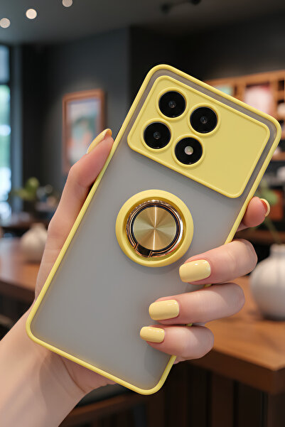 Hatreds Xiaomi Poco X6 Pro İçin Kamera Korumalı Yüzüklü Kılıf - Leke Tutmaz M...