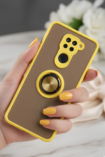 Hatreds حافظة لهاتف Xiaomi Redmi Note 9 مع حلقة حماية للكاميرا - مقاومة للبقع...