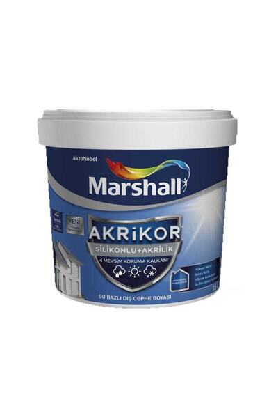 Marshall Akrikor Silikonlu + Akrilik Su Bazlı Dış Cephe Boyası Papaya 2,5 Lt