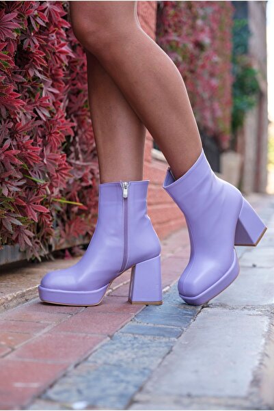 Ayakkabı Ateşi Дамски обувки на висок ток с дизайн на лилава кожа Layana
