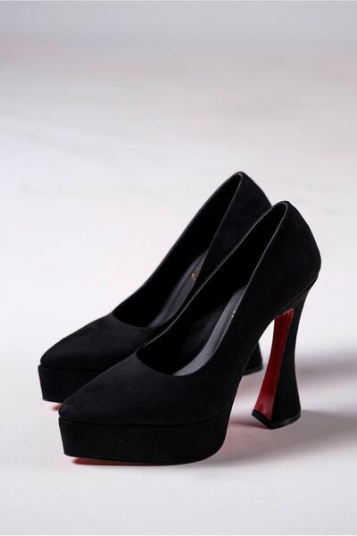 Ayakkabı Ateşi Μαύρο Suede Special Design Platform Γυναικεία Παπούτσια Mila