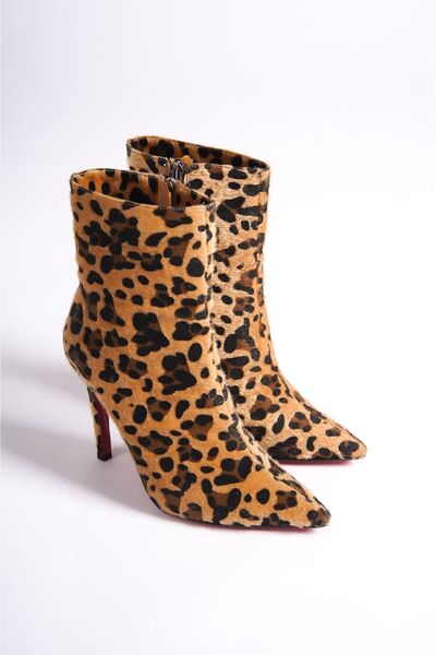 Ayakkabı Ateşi Γυναικείες μπότες Togi με λεπτό τακούνι Leopard Stiletto