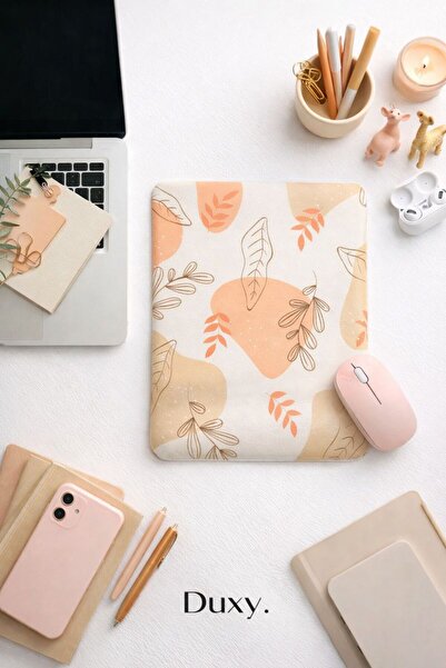 Duxy Çiçek Desenli Bilek Destekli Mouse Pad, Kaymaz Taban, Ev Ofis ve Oyun iç...