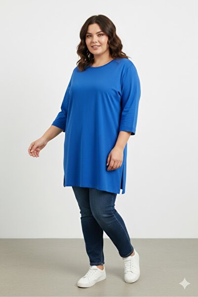 elma abone Plus Size Combed Tunic