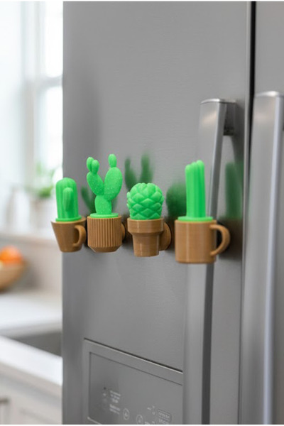 Shaddshop نباتات ثلاجة مغناطيسية صغيرة مزخرفة بوعاء