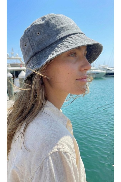 LAGRANZE قبعة دلو مغسولة كلاسيكية للسيدات