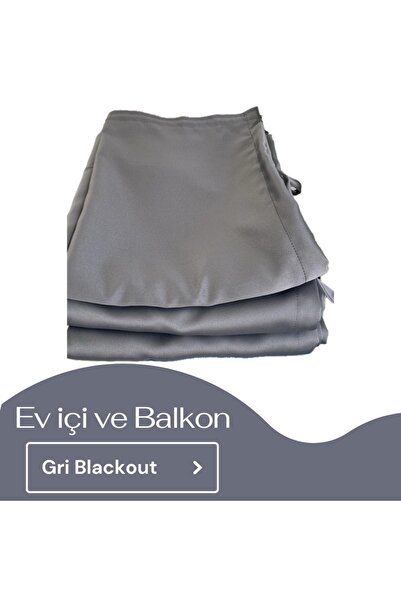 Görgülü Shop %100 Işık Geçirmez Gri Blackout Karartma Perde