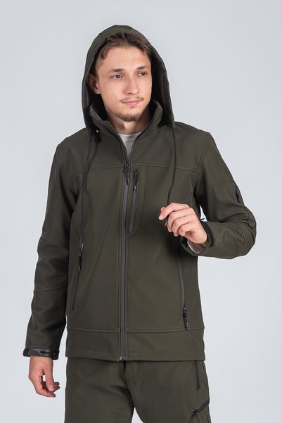 NO NAME Jachetă pentru bărbați, rezistentă la apă, slim fit, softshell, cu glugă