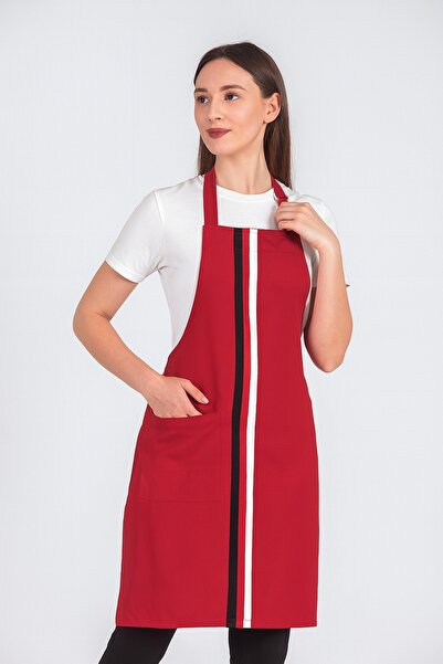 Vatan Tekstil Women's Halter Neck Striped Barista Chef Kitchen Apron 60X85 cm