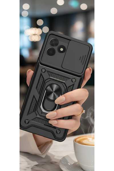 AQUA AKSESUAR Realme C53 Kılıf | Kapak Kızaklı Kamera Korumalı Renkli Tank Ka...