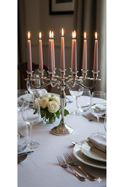 Gizemli Home 10 Lu Set Açık Vizon Şamdan Mum