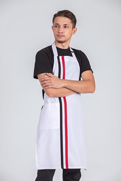 Vatan Tekstil مريلة مطبخ مخططة للرجال بتصميم باريستا وشيف