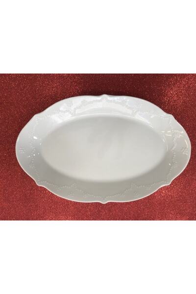 Porland Porselen Queen Beyaz 30 Cm Kayık Tabak Salata Tabağı