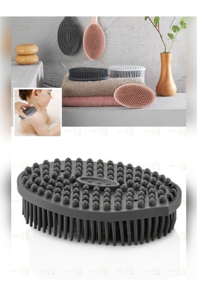 MAİN SHOP فرشاة تدليك الجسم والدش من السيليكون لون أنثراسايت Gp-151