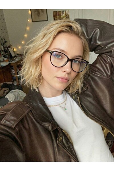 funeyes River Brown Metal Accessory Cat Eye 58 Ekartman Blue Light Protection...