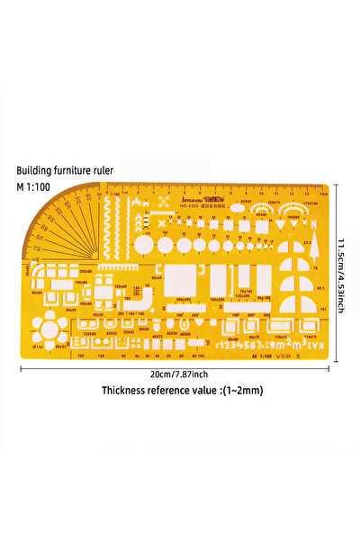 Choice مسطرة دائرية بيضاوية متينة من الراتنج K 4355، مسطرة رسم تصميم أثاث معم...