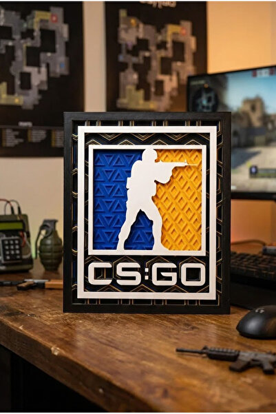 Shaddshop CS:GO Yazılı Duvar Tablo Süsü Dekoratif Hediyelik Counter Strike