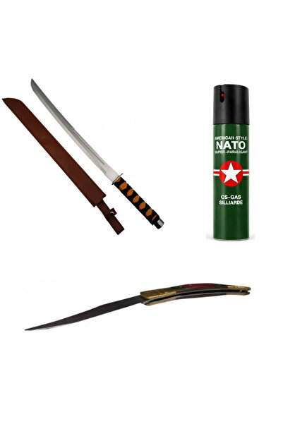 OEM SET AUTOAPARARE -SABIE SAMURAI,SPRAY NATO SI BRICEAG SPANIOL 18 CM