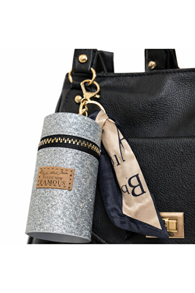 Fivy Cutie pentru ruj cu sclipici strălucitor cu detaliu de eșarfă, breloc, m...