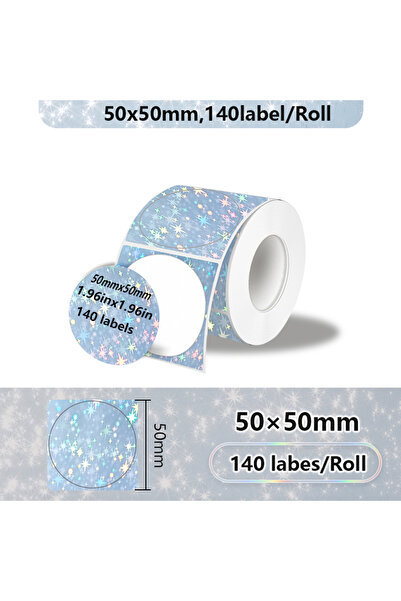 Choice11 ملصق حراري ذاتي اللصق، دائري ومربع ، 50×50 مم، بنقشة زهرة الجيبسوفيل...