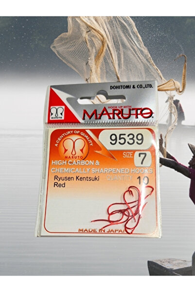 MARUTO 9539 Ryusen Kentsuki 7 Numara 10'lu Paket Kırmızı Çift Tırnak Olta Iğnesi