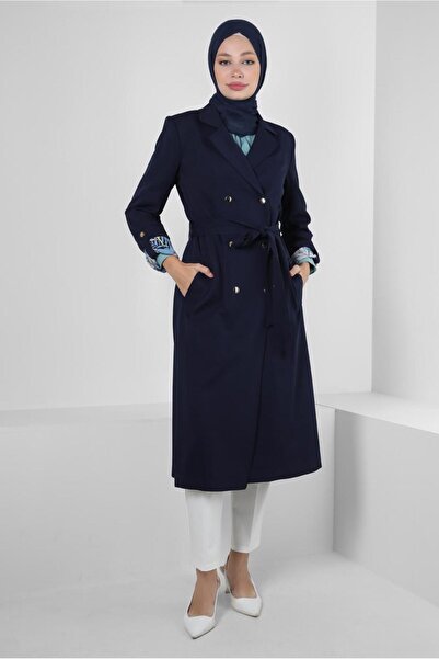 Alvina Trenci cu guler dublu cu brâu 10713