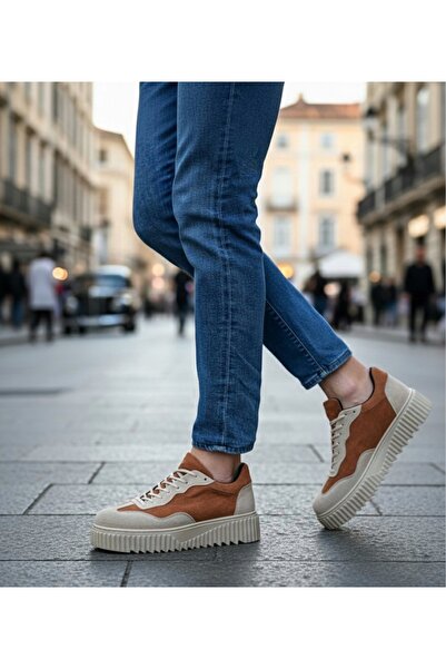 BOA BA0802 BOA Кафяви велурени мъжки ежедневни обувки с висока подметка