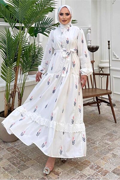 TRENDTESETTÜR KADIN PEMBE DESENLİ ELBİSE T 61532