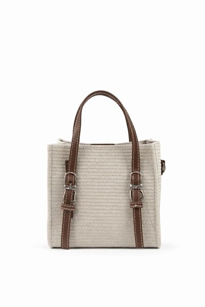 Tandi Bags Karrem Straw Belt Detailed Crossbody Bag Beige