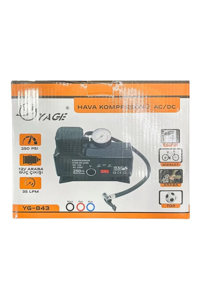 Go İthalat 220 Volt-12 Volt 250 Psi Kompresör Lastik Hava Şişirme Oto Pompası...