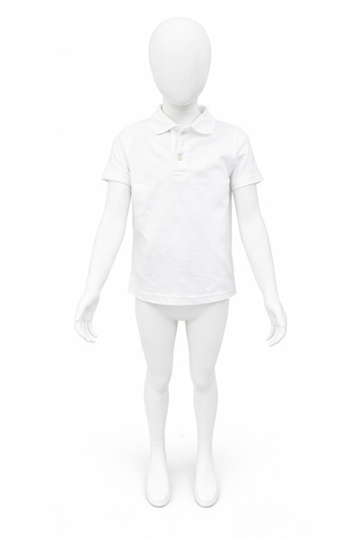 OEM Tricou scoala cu maneca scurta, BAIETI, tip polo, ALB