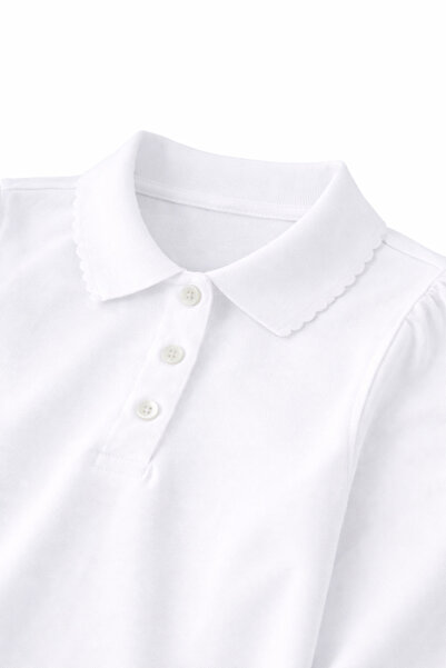 OEM Bluză polo școlară cu mâneci lungi, pentru FETE, albă